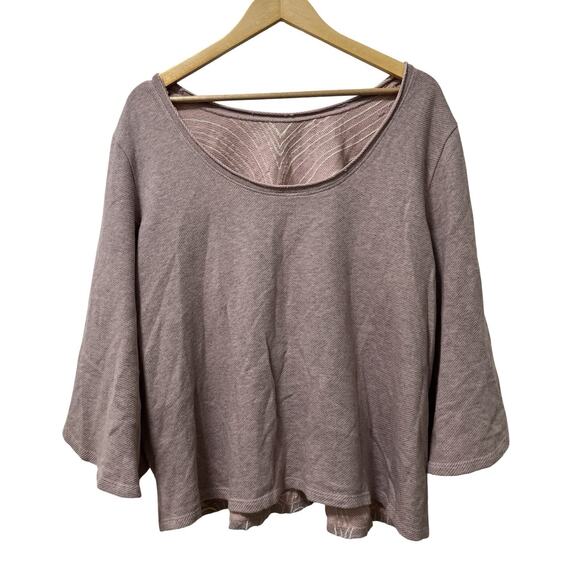 Anthropologie Akemi + Kin Onora Peacock Embroidered Sweater Top Size L Pink - Picture 2 of 9